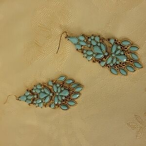 NWOT Chandelier Earrings with Baby Blue Stones